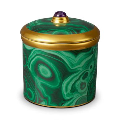 Malachite Candle with Lid