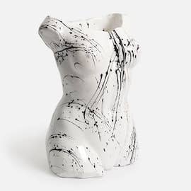 Woman Bust Vase White